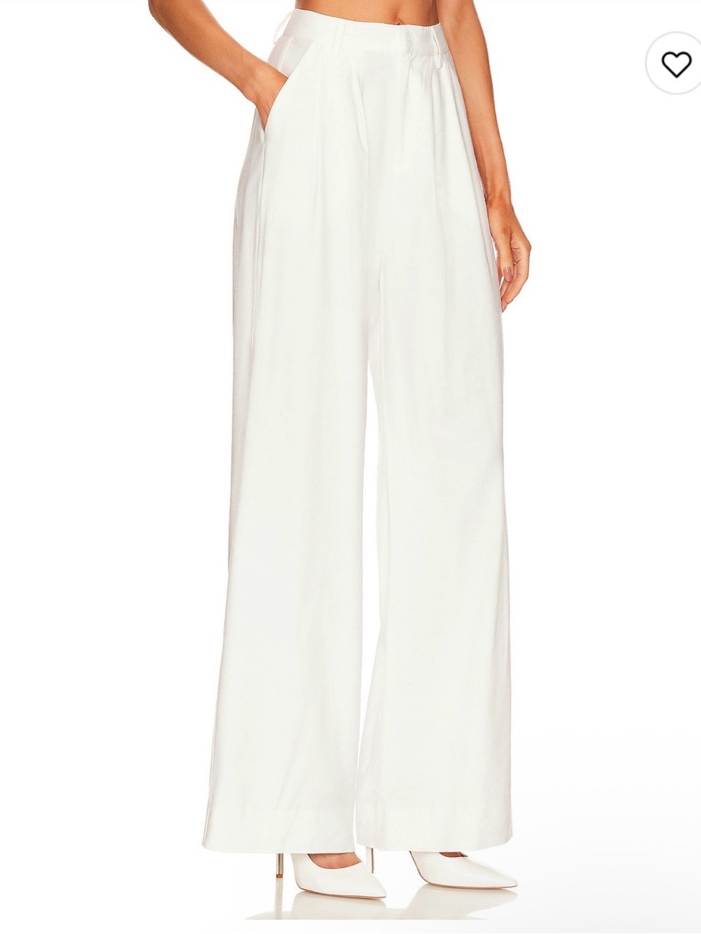 NWT Nonchalant Label Fabi High Waist Wide Leg Pants in White - M